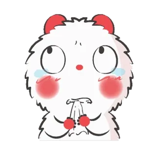 😭 mignon, dessin animé, triste, pleurs, ours blanc, rouge, doux, kawaii whatsapp sticker