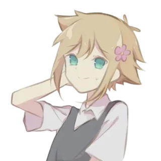 😅 Basil Omori Bazylia, Omori, Kwiat, Anime, Gra wideo telegram sticker
