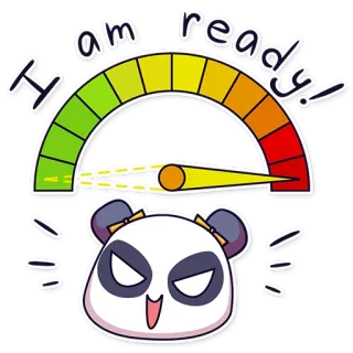 🚦 I am ready! готов, панда, метр, восторг, мультфильм whatsapp sticker