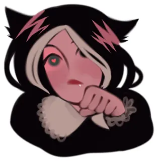 😼 orelhas de gato, anime, garota gato, moletom com capuz telegram sticker