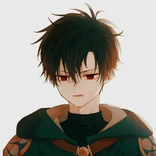 🌟 Anime, Desenho animado, Menino, Retrato, Personagem, Masculino, Ilustração whatsapp sticker