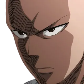 😐 Saitama One-Punch Man Аниме, Манга, Серьезный, Лысый, Герой telegram sticker