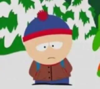 🙁 Stan Marsh South Park Stan Marsh, South Park, Zeichentrickfigur, Winter, Schnee telegram sticker