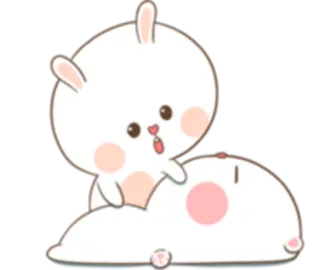 😃 кролик, милый, мультфильм, животное, кавай telegram sticker