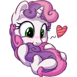 😍 Sweetie Belle My Little Pony pony, cute, cartoon, animal, heart, Sweetie Belle telegram sticker