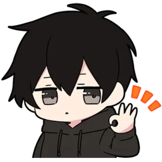 ❤️ ちび, アニメ, 漫画, キャラクター, 可愛い, イラスト, OKサイン, イラストレーション telegram sticker