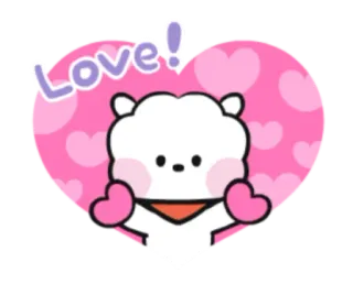 💖 Love! любовь, сердце, милый, мультфильм, персонаж, привет telegram sticker
