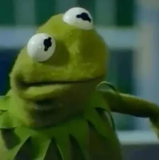 🤨 Kermit カーミット, カエル, マペット, 緑 telegram sticker