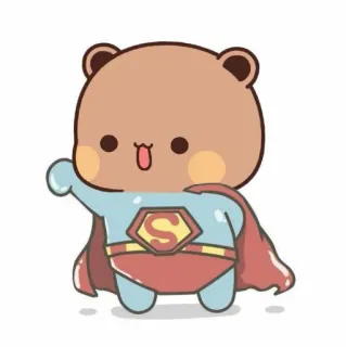 🕺 orso, supereroe, carino, cartone animato, animale, mantello telegram sticker