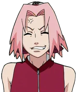 😅 Sakura Haruno Naruto Сакура, Харуно, Наруто, Аниме, Злой, Мультфильм, Розовые волосы telegram sticker