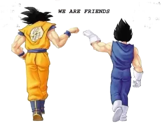 👥 Goku Dragon Ball Z WE ARE FRIENDS アニメ, 友情, 悟空, ベジータ, ドラゴンボールZ telegram sticker