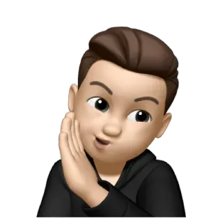 🤔 emoji, cartoon, boy, memoji, apple telegram sticker