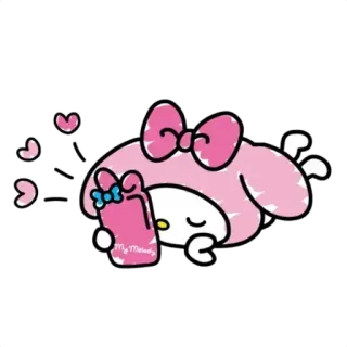 📲 My Melody Sanrio, Cartoon, süß, rosa, My Melody, Kawaii telegram sticker