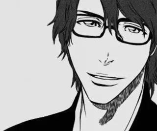 ♥ Sosuke Aizen Bleach anime, manga, glasses, smirk, character telegram sticker