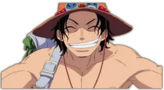 😁 Portgas D. Ace One Piece Аниме, Ван Пис, Портгас Д. Эйс, Пират, Огонь, Персонаж telegram sticker