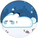 😑 pegatina, mono, dibujos animados, invierno, animal, nieve telegram sticker