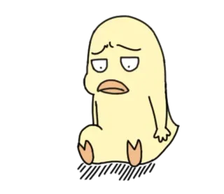 😞 cartoon, yellow, sad, character, sticker telegram sticker
