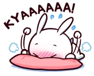 😳 KYAAAAA! 兔子, 可爱, 卡哇伊, 兴奋, 快乐, 动漫, 漫画 telegram sticker