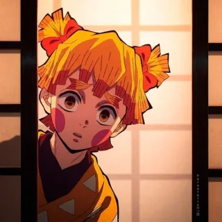 🌟 Zenitsu Agatsuma Demon Slayer anime, manga, zenitsu, demon slayer, character, japanese animation telegram sticker