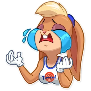 😭 Lola Bunny Space Jam Dibujo animado, Conejo, Llorando, Triste, Lágrimas telegram sticker