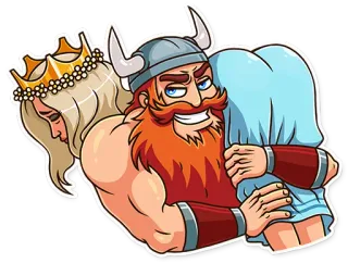 😏 Viking, Koningin, Cartoon, Personage, Mythologie, Krijger telegram sticker