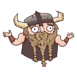 😑 viking, desenho animado, personagem, nórdico, mitologia, capacete, barba whatsapp sticker