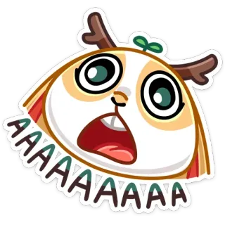 😲 AAAAAAAA süß, tier, hirsch, aufkleber, cartoon, schreiend, emotional telegram sticker