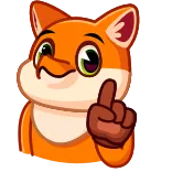 🙅‍♀️ fuchs, cartoon, mittelfinger, beleidigend, geste telegram sticker