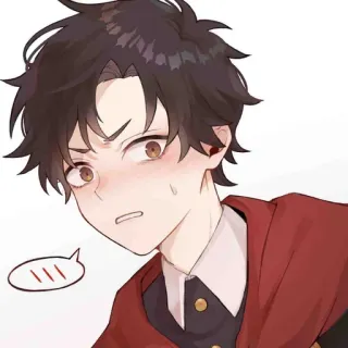 ❤️ Anime, Manga, Cartoon, Illustration, Junge, Besorgt, Errötend telegram sticker