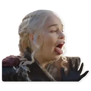 🤢 Daenerys Targaryen Game of Thrones game of thrones, daenerys targaryen, tong uitsteken, sullig, grappig whatsapp sticker
