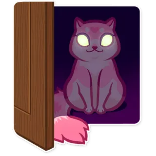 😶 gato, puerta, dibujo animado, animal, mascota telegram sticker