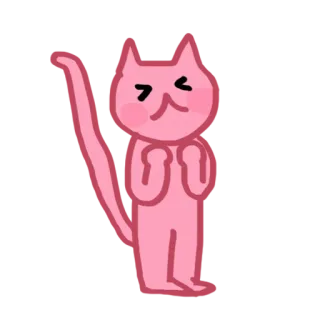 😻 gato, rosa, dibujos animados, animal, lindo, kawaii telegram sticker