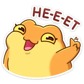 🙅‍♂️ HE-E-ET dessin animé, joyeux, salutation, drôle, personnage whatsapp sticker