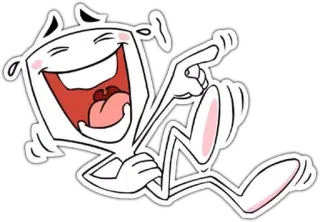 😂 cartone animato, ridere, bianco, personaggio, divertente telegram sticker