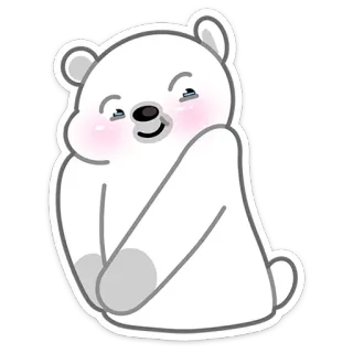 😊 orso, carino, animale, orso polare, cartone animato telegram sticker