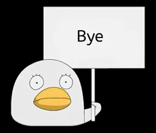 🏃‍♀️ Bye duck, cartoon, sign, farewell, goodbye telegram sticker