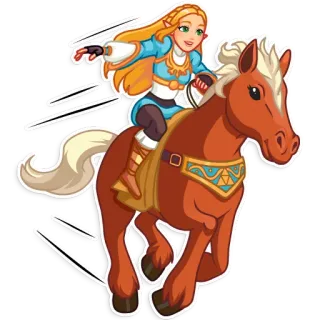 🐎 Zelda The Legend of Zelda zelda, лошадь, видеоигра, фэнтези, принцесса telegram sticker