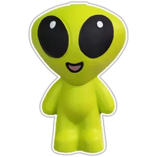 👽 Alien, Giocattolo, Cartone animato, Extraterrestre, Spazio, Verde, Figura whatsapp sticker