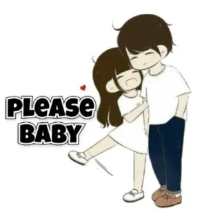 🤗 PLEASE BABY love, cute, couple, romance, cartoon, baby, affectionate telegram sticker