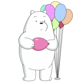 🎈 Ice Bear We Bare Bears Мультфильм, Медведь, Воздушные шары, Белый медведь, Милый, Белый медведь telegram sticker