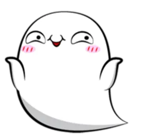 🤷 spook, schattig, kawaii, cartoon, sticker, vriendelijk telegram sticker