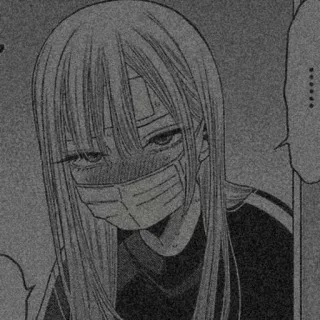 🌪 anime girl, manga, mask, bandages, injured, sad, anime telegram sticker