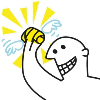 😀 Dessin animé, Poing, Puissance, Énergie, Coup de poing telegram sticker