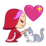 💖 만화, 고양이, 하트, 사랑, 우정, 귀여운, 캐릭터, 애완 동물 telegram sticker