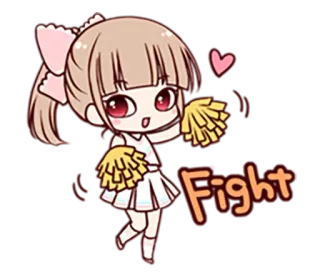 😀 Fight 치어리더, 애니메이션, 만화, 싸움, 응원 telegram sticker
