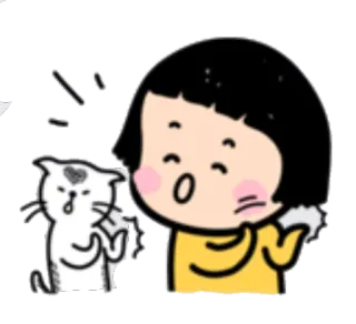 👏 мультфильм, кот, девушка, наклейка, милый, в шоке, удивленный telegram sticker