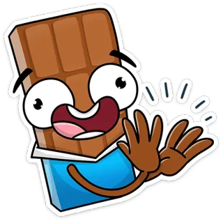 👏 chocolat, bonbon, sucré, dessert, dessin animé, nourriture telegram sticker