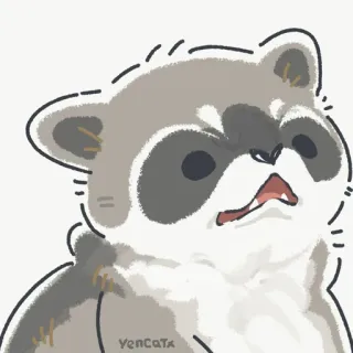🙁 raccoon, animal, cute, cartoon telegram sticker