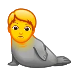 🦭 emoji, anjing laut, manusia, hewan, wajah, lucu, meme whatsapp sticker