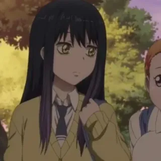 👻 Anime, Ragazza, Personaggio, Uniforme scolastica, Capelli lunghi, Animazione telegram sticker
